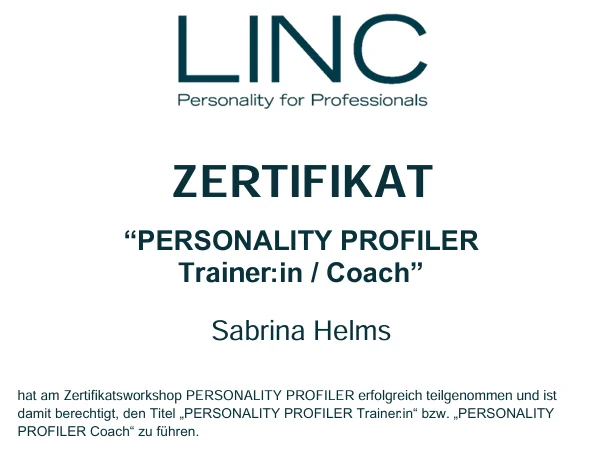 Zertifiziert als Linc Personality Profiler